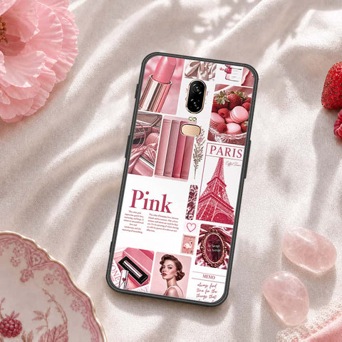 OnePlus 6 Cover - ONation Aesthetic Collage Series - HQ Ultra Shine Premium Infinity Glass Soft Silicon Borders Case