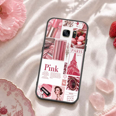 Samsung Galaxy S7 Cover - ONation Aesthetic Collage Series - HQ Ultra Shine Premium Infinity Glass Soft Silicon Borders Case