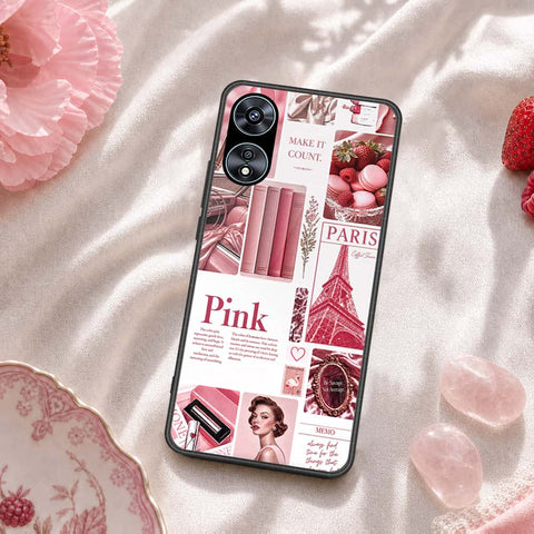 Oppo A78 4G Cover - ONation Aesthetic Collage Series - HQ Ultra Shine Premium Infinity Glass Soft Silicon Borders Case
