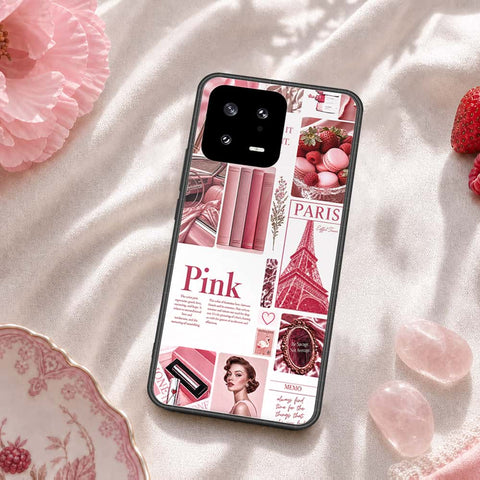 Xiaomi 13 Cover - ONation Aesthetic Collage Series - HQ Ultra Shine Premium Infinity Glass Soft Silicon Borders Case