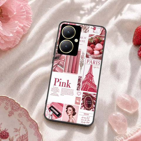 Vivo Y35 Plus Cover - ONation Aesthetic Collage Series - HQ Ultra Shine Premium Infinity Glass Soft Silicon Borders Case