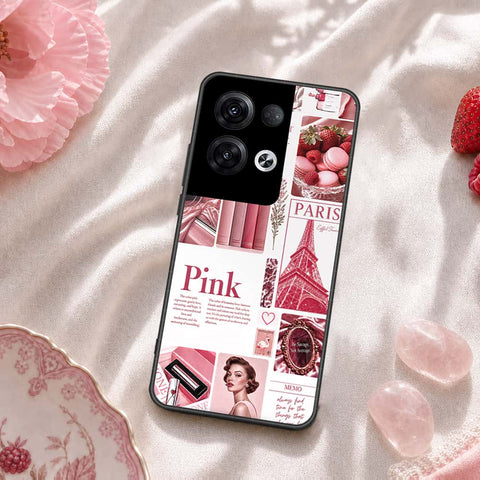 Oppo Reno 8 Pro  Cover - ONation Aesthetic Collage Series - HQ Ultra Shine Premium Infinity Glass Soft Silicon Borders Case