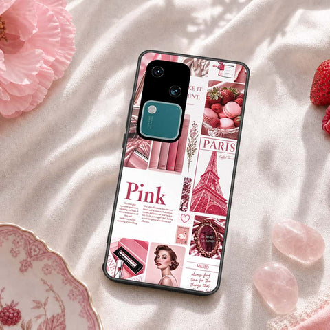 Vivo V30 Cover - ONation Aesthetic Collage Series - HQ Ultra Shine Premium Infinity Glass Soft Silicon Borders Case