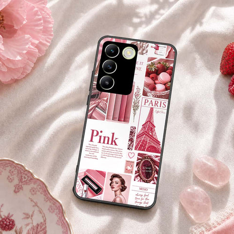 Vivo Y100 4G Cover - ONation Aesthetic Collage Series - HQ Ultra Shine Premium Infinity Glass Soft Silicon Borders Case