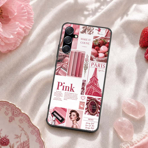 Samsung Galaxy M34 5G Cover - ONation Aesthetic Collage Series - HQ Ultra Shine Premium Infinity Glass Soft Silicon Borders Case