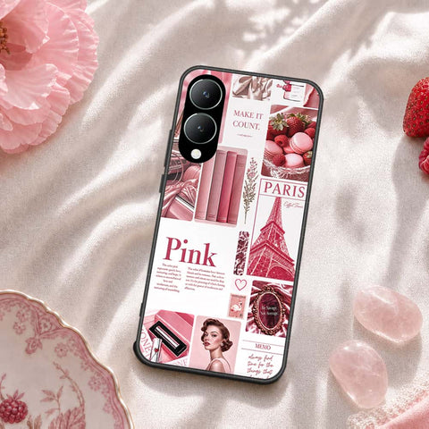 Vivo Y28 5G Cover - ONation Aesthetic Collage Series - HQ Ultra Shine Premium Infinity Glass Soft Silicon Borders Case