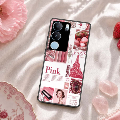 Vivo V29 Pro Cover - ONation Aesthetic Collage Series - HQ Ultra Shine Premium Infinity Glass Soft Silicon Borders Case