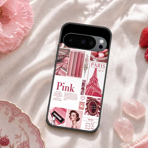 Google Pixel 9 Cover - ONation Aesthetic Collage Series - HQ Ultra Shine Premium Infinity Glass Soft Silicon Borders Case