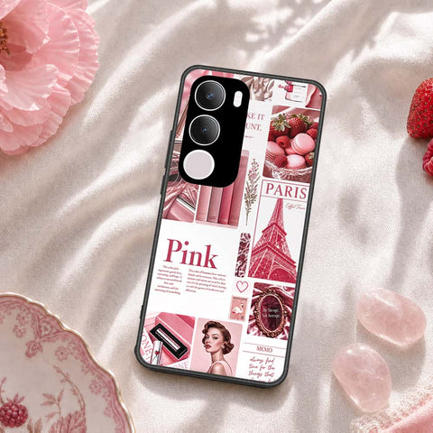 Vivo Y29 5G Cover - ONation Aesthetic Collage Series - HQ Ultra Shine Premium Infinity Glass Soft Silicon Borders Case