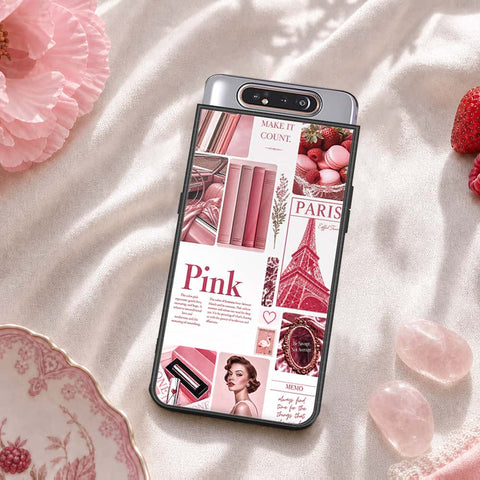 Samsung Galaxy A80 Cover - ONation Aesthetic Collage Series - HQ Ultra Shine Premium Infinity Glass Soft Silicon Borders Case