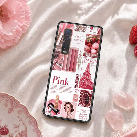 Oppo Find X2 Pro Cover - ONation Aesthetic Collage Series - HQ Ultra Shine Premium Infinity Glass Soft Silicon Borders Case