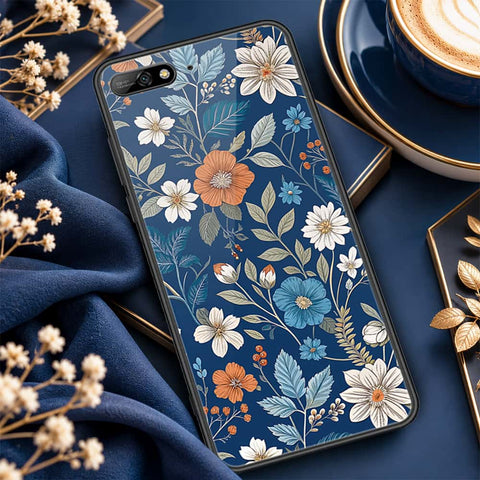 Huawei Y6 Prime 2018 Cover - ONation Botanical Bloom Series - HQ Ultra Shine Premium Infinity Glass Soft Silicon Borders Case
