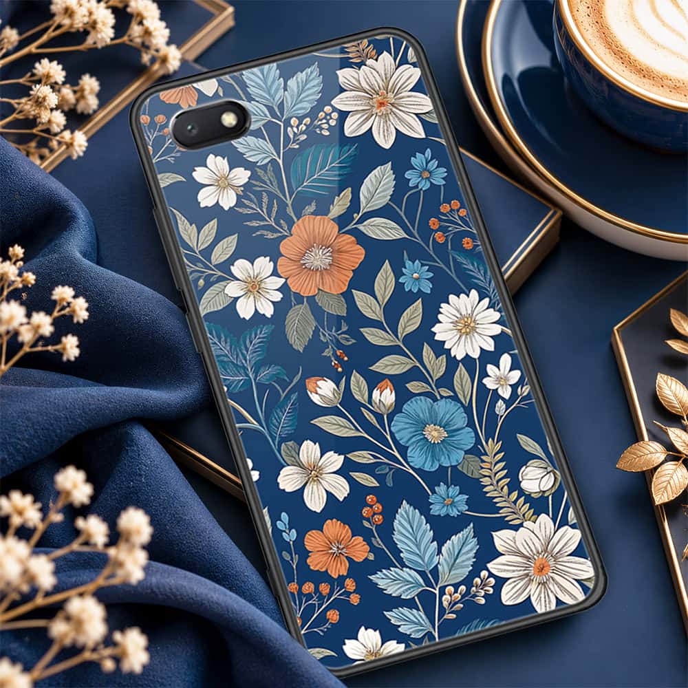 Honor Y5 2018 Cover - ONation Botanical Bloom Series - HQ Ultra Shine Premium Infinity Glass Soft Silicon Borders Case