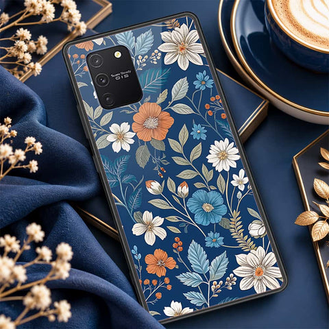 Samsung Galaxy A91 Cover - ONation Botanical Bloom Series - HQ Ultra Shine Premium Infinity Glass Soft Silicon Borders Case