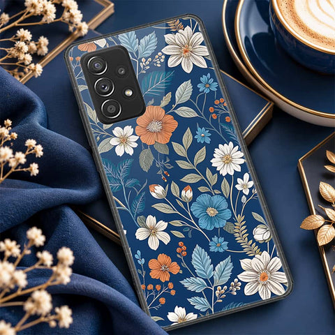 Samsung Galaxy A52 Cover - ONation Botanical Bloom Series - HQ Ultra Shine Premium Infinity Glass Soft Silicon Borders Case
