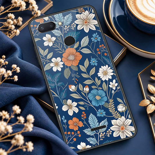 Xiaomi Redmi 6 Cover - ONation Botanical Bloom Series - HQ Ultra Shine Premium Infinity Glass Soft Silicon Borders Case