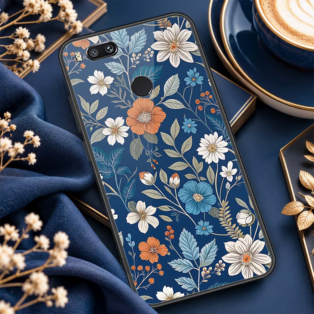 Xiaomi Mi A1 / Mi 5X Cover - ONation Botanical Bloom Series - HQ Ultra Shine Premium Infinity Glass Soft Silicon Borders Case