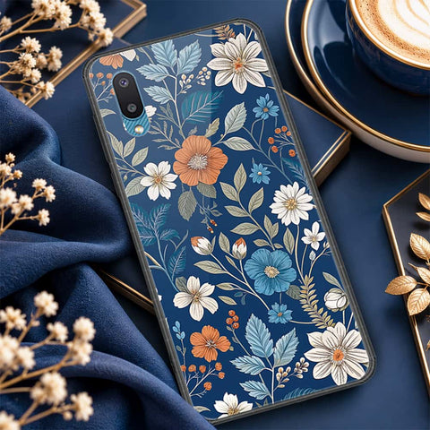 Samsung Galaxy M02 Cover - ONation Botanical Bloom Series - HQ Ultra Shine Premium Infinity Glass Soft Silicon Borders Case