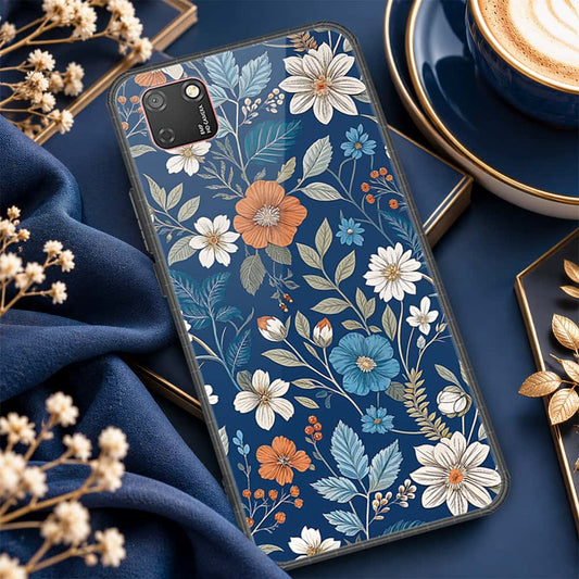 Huawei Y5p Cover - ONation Botanical Bloom Series - HQ Ultra Shine Premium Infinity Glass Soft Silicon Borders Case