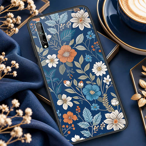 Huawei Y8p Cover - ONation Botanical Bloom Series - HQ Ultra Shine Premium Infinity Glass Soft Silicon Borders Case
