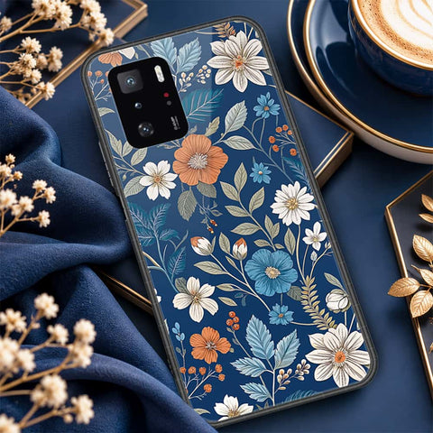 Xiaomi Poco X3 GT Cover - ONation Botanical Bloom Series - HQ Ultra Shine Premium Infinity Glass Soft Silicon Borders Case