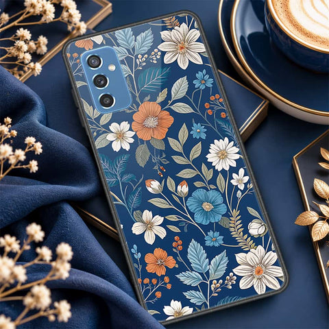Samsung Galaxy M52 5G Cover - ONation Botanical Bloom Series - HQ Ultra Shine Premium Infinity Glass Soft Silicon Borders Case
