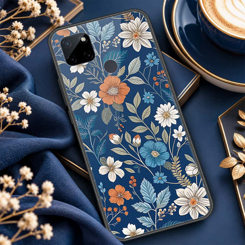 Realme C21Y Cover - ONation Botanical Bloom Series - HQ Ultra Shine Premium Infinity Glass Soft Silicon Borders Case
