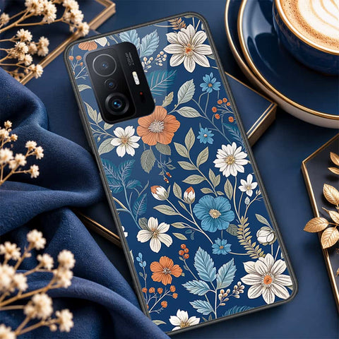Xiaomi 11T Cover - ONation Botanical Bloom Series - HQ Ultra Shine Premium Infinity Glass Soft Silicon Borders Case