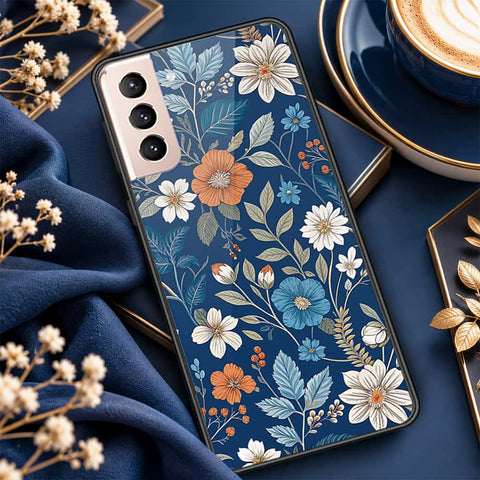 Samsung Galaxy S21 FE 5G Cover - ONation Botanical Bloom Series - HQ Ultra Shine Premium Infinity Glass Soft Silicon Borders Case