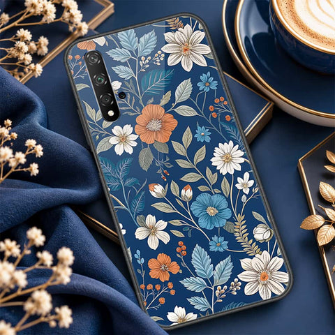 Honor 20 Cover - ONation Botanical Bloom Series - HQ Ultra Shine Premium Infinity Glass Soft Silicon Borders Case