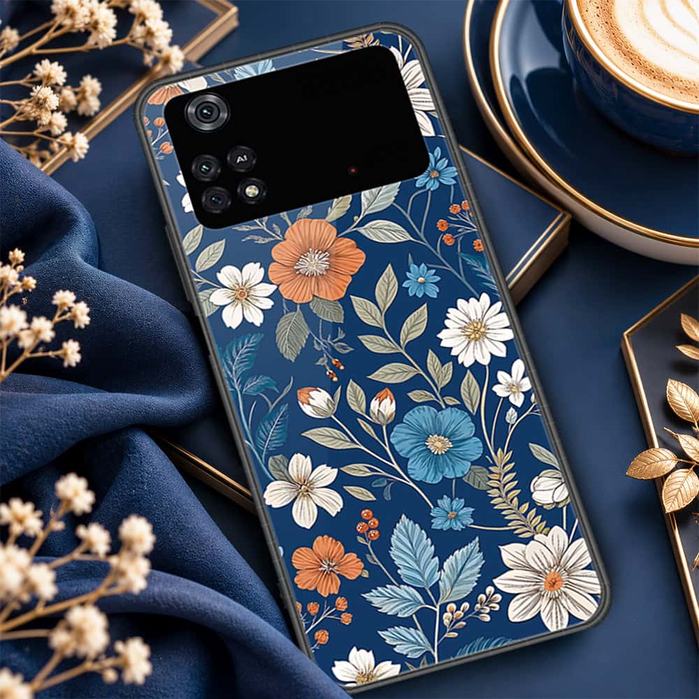 Xiaomi Poco M4 Pro Cover - ONation Botanical Bloom Series - HQ Ultra Shine Premium Infinity Glass Soft Silicon Borders Case