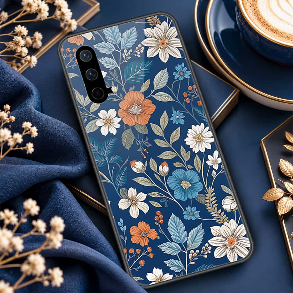 OnePlus Nord CE 5G Cover - ONation Botanical Bloom Series - HQ Ultra Shine Premium Infinity Glass Soft Silicon Borders Case