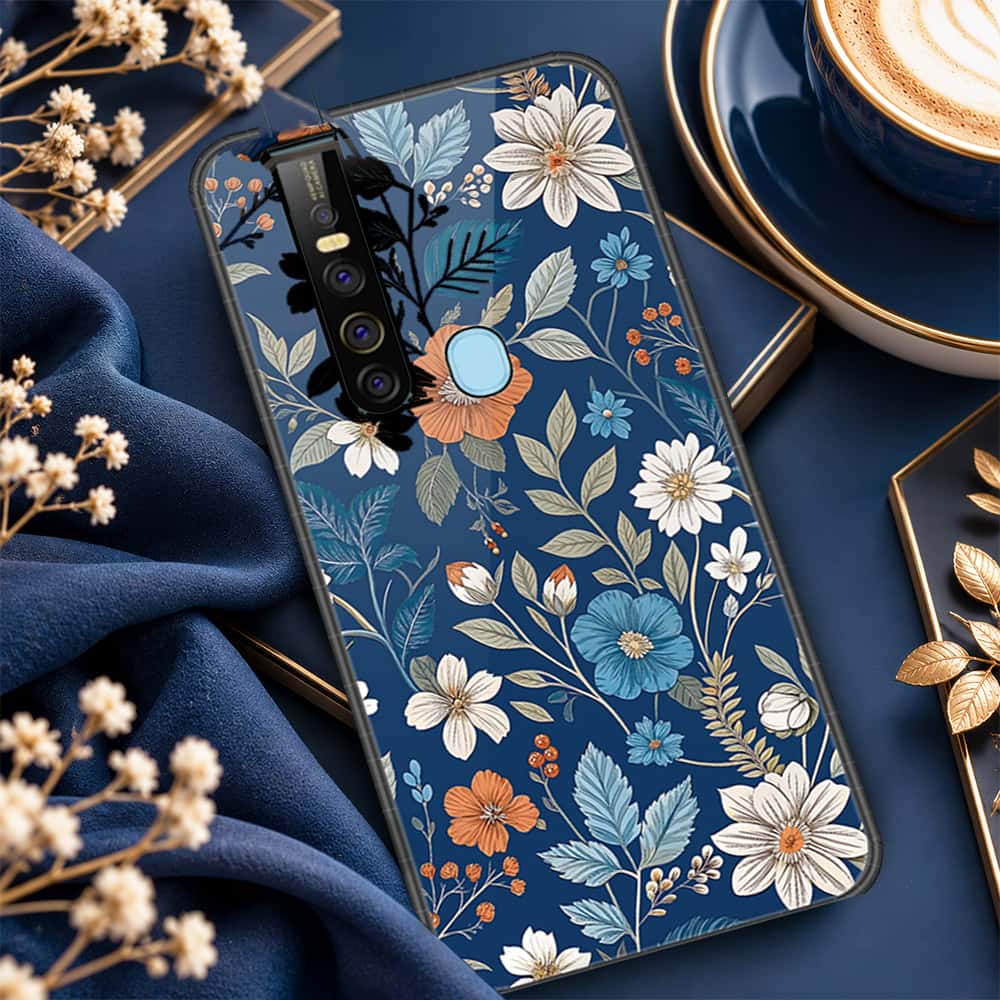 Tecno Camon 15 Pro Cover - ONation Botanical Bloom Series - HQ Ultra Shine Premium Infinity Glass Soft Silicon Borders Case