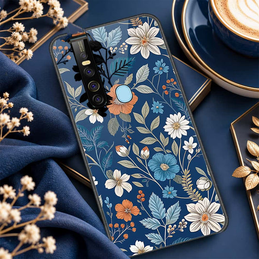 Tecno Camon 15 Premier Cover - ONation Botanical Bloom Series - HQ Ultra Shine Premium Infinity Glass Soft Silicon Borders Case