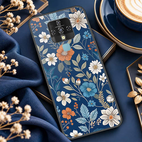 Tecno Camon 16 Cover - ONation Botanical Bloom Series - HQ Ultra Shine Premium Infinity Glass Soft Silicon Borders Case