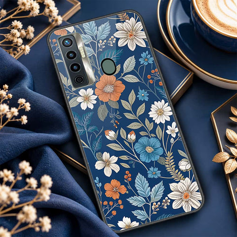 Tecno Camon 17 Cover - ONation Botanical Bloom Series - HQ Ultra Shine Premium Infinity Glass Soft Silicon Borders Case