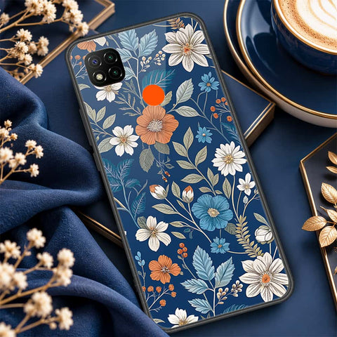 Xiaomi Redmi 9C Cover - ONation Botanical Bloom Series - HQ Ultra Shine Premium Infinity Glass Soft Silicon Borders Case