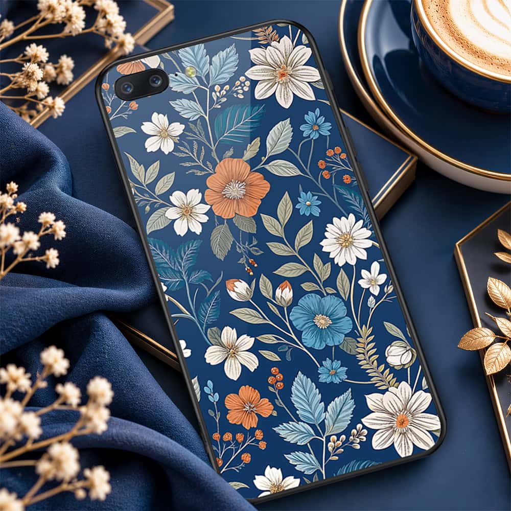 OnePlus 5 Cover - ONation Botanical Bloom Series - HQ Ultra Shine Premium Infinity Glass Soft Silicon Borders Case