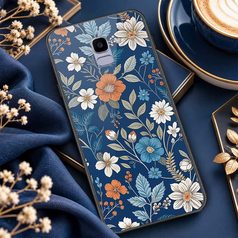 Samsung Galaxy J6 2018 Cover - ONation Botanical Bloom Series - HQ Ultra Shine Premium Infinity Glass Soft Silicon Borders Case