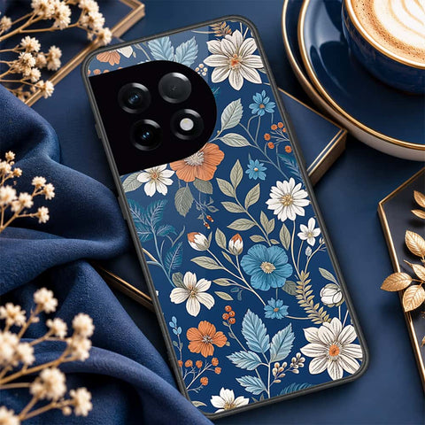 OnePlus 11 Cover - ONation Botanical Bloom Series - HQ Ultra Shine Premium Infinity Glass Soft Silicon Borders Case