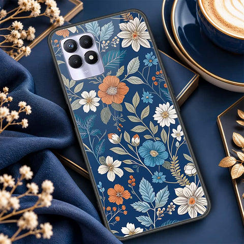 Realme 8i Cover - ONation Botanical Bloom Series - HQ Ultra Shine Premium Infinity Glass Soft Silicon Borders Case
