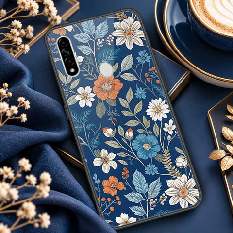 Oppo A8 Cover - ONation Botanical Bloom Series - HQ Ultra Shine Premium Infinity Glass Soft Silicon Borders Case