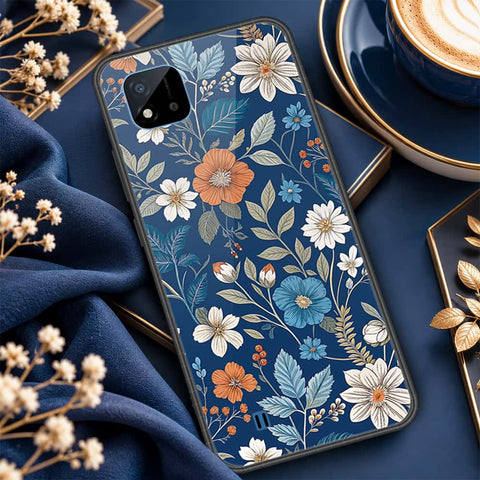 Realme Narzo 50i Cover - ONation Botanical Bloom Series - HQ Ultra Shine Premium Infinity Glass Soft Silicon Borders Case