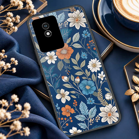 Vivo Y02A Cover - ONation Botanical Bloom Series - HQ Ultra Shine Premium Infinity Glass Soft Silicon Borders Case