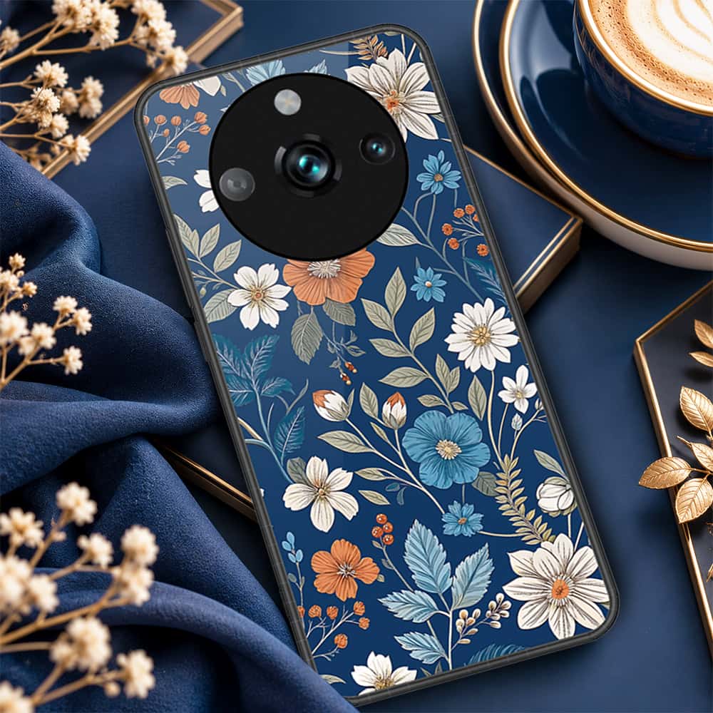 Realme 11 Pro Plus Cover - ONation Botanical Bloom Series - HQ Ultra Shine Premium Infinity Glass Soft Silicon Borders Case
