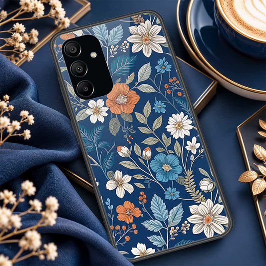 Samsung Galaxy A15 5GCover - ONation Botanical Bloom Series - HQ Ultra Shine Premium Infinity Glass Soft Silicon Borders Case