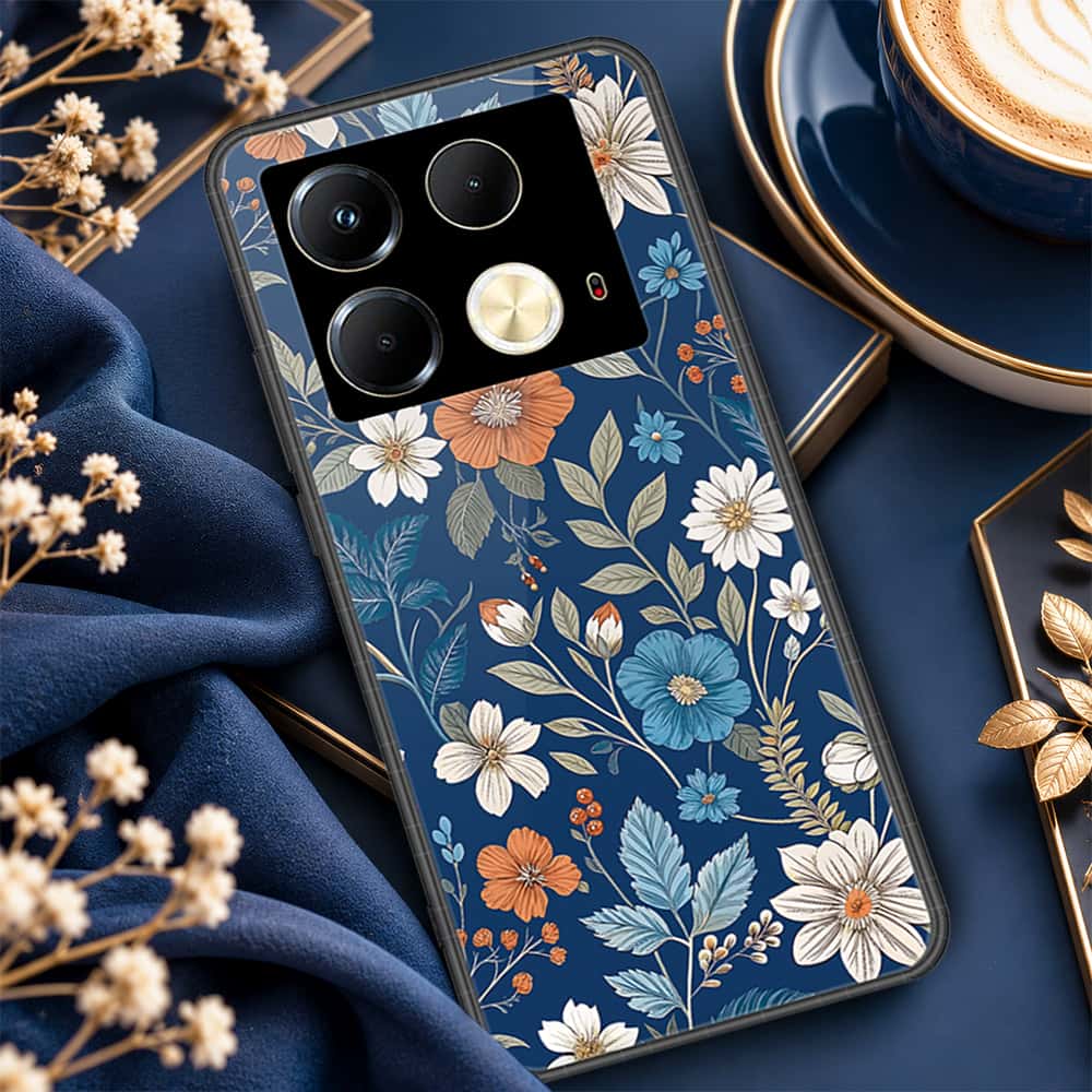 Infinix Note 40S Cover - ONation Botanical Bloom Series - HQ Ultra Shine Premium Infinity Glass Soft Silicon Borders Case
