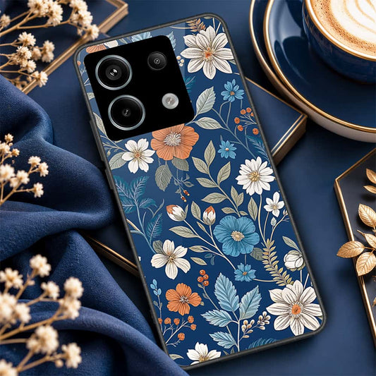 Xiaomi Redmi Note 13 Pro 4G Cover - ONation Botanical Bloom Series - HQ Ultra Shine Premium Infinity Glass Soft Silicon Borders Case