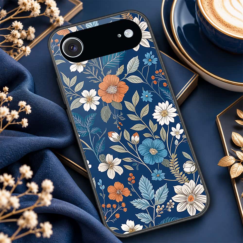iPhone 18 Air - ONation Botanical Bloom Series - HQ Ultra Shine Premium Infinity Glass Soft Silicon Borders Case