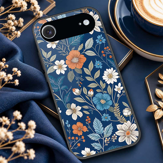 iPhone 18 Air - ONation Botanical Bloom Series - HQ Ultra Shine Premium Infinity Glass Soft Silicon Borders Case